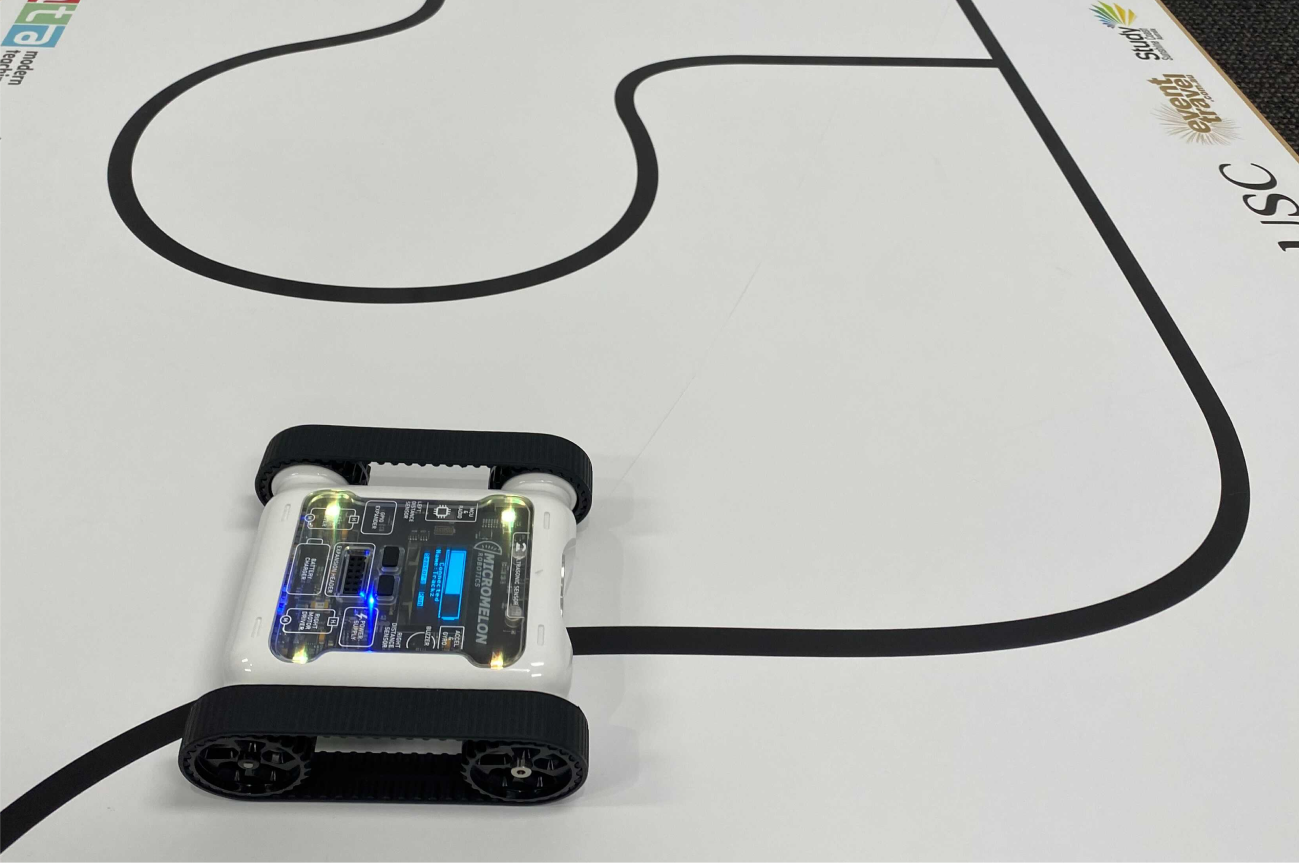 Rover following a line on a marked track