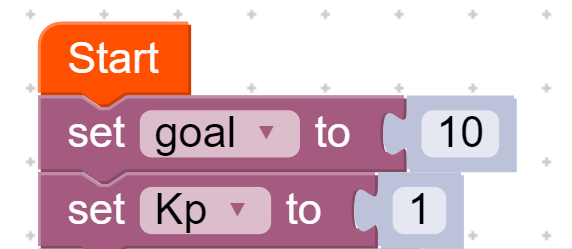 Defining the goal distance and Kp gain