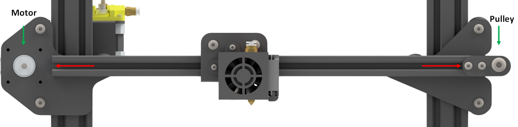Tensioning the X-axis belt on an Ender 3