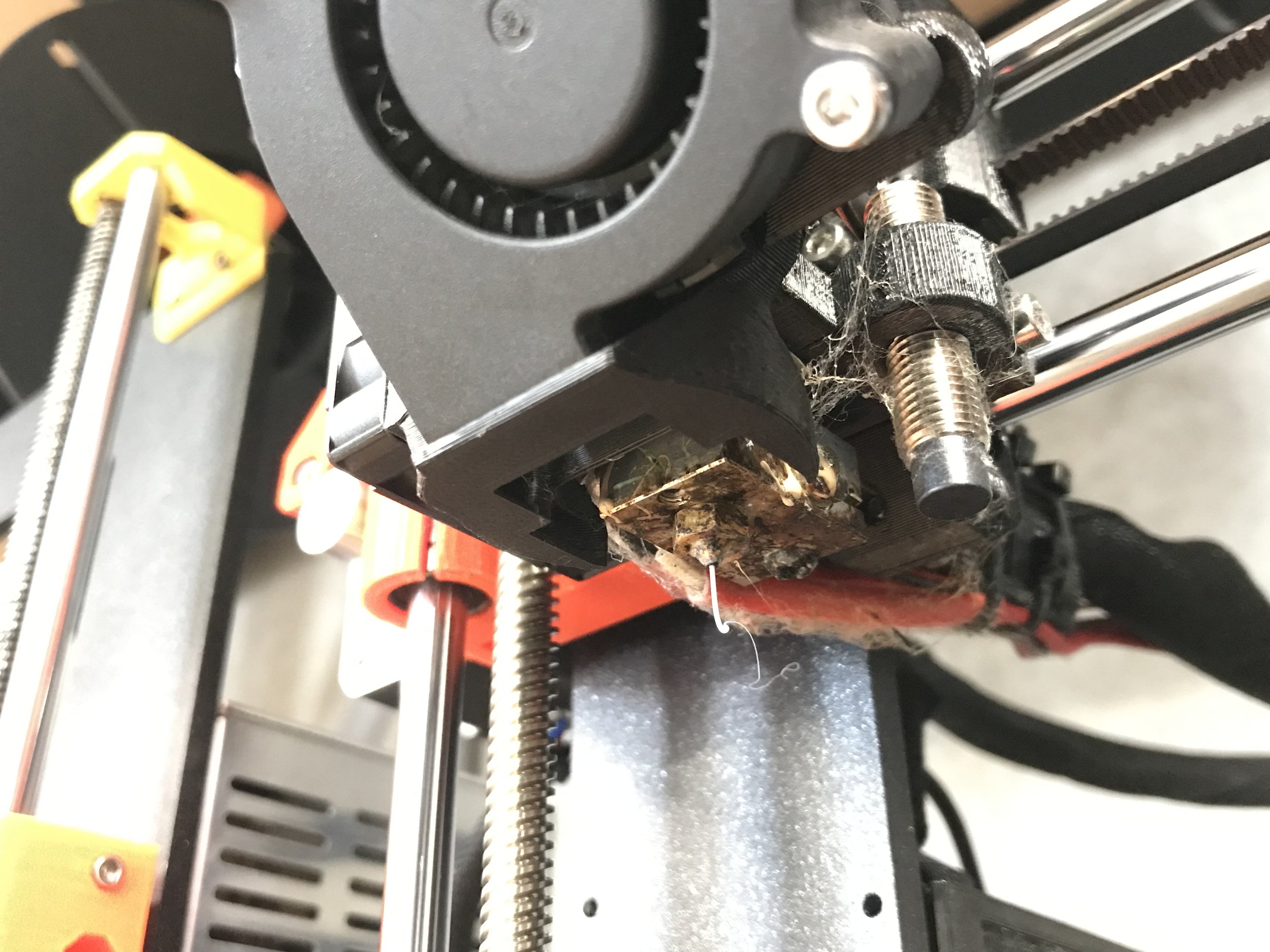 A used 3D printer nozzle