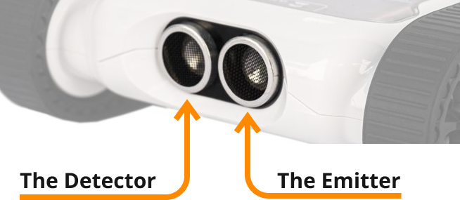 Transmitter and receiver inside a typical ultrasonic sensor