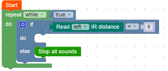 Volume control, covering the left IR sensor