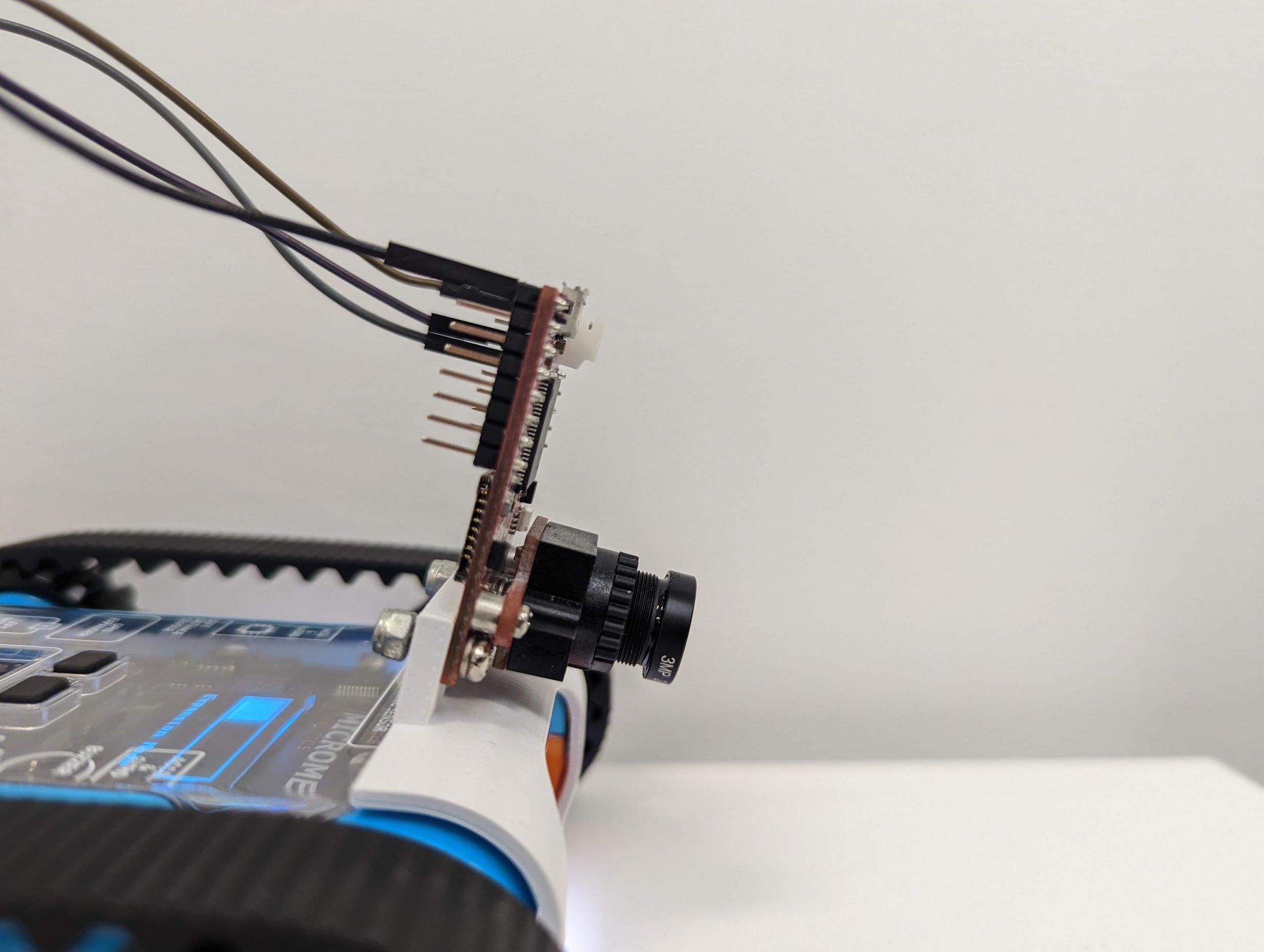 OpenMV mounted on the Rover, angled slightly downward
