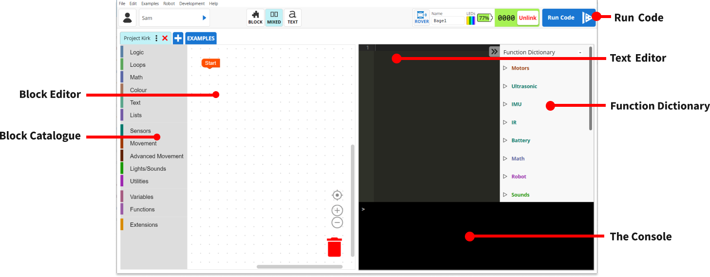 Code Editor layout